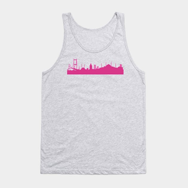 Istanbul skyline pink Tank Top by 44spaces